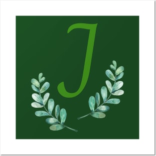 Monogram Botanical Leaf J Posters and Art